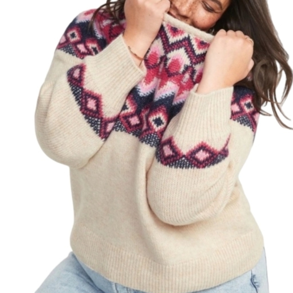 Old Navy Pink and Cream Sweater 4x - Picture 9 of 11